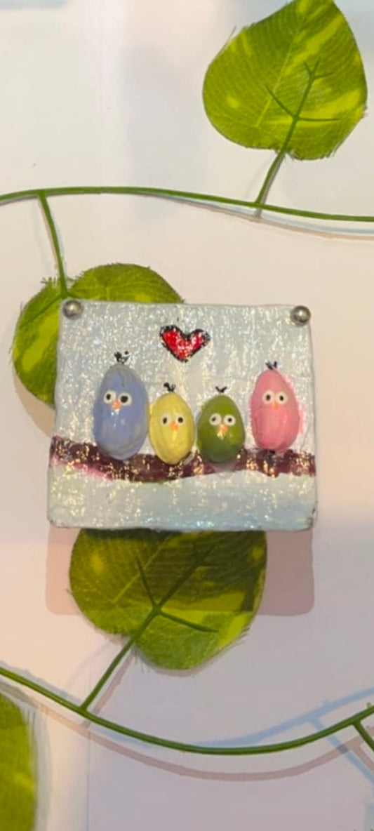 Owl family fridge magnet